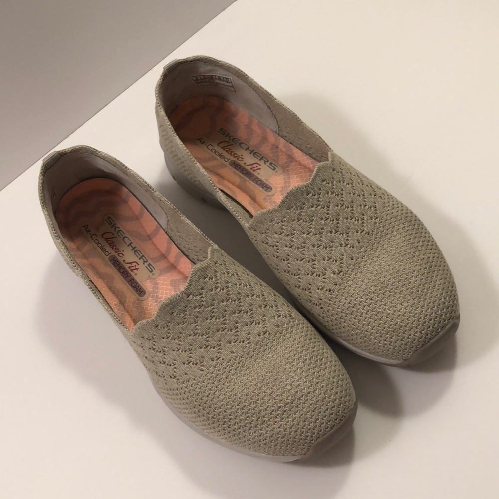 Skechers Classic Fit, Seager-Stat, Memory Foam, Mesh, Taupe